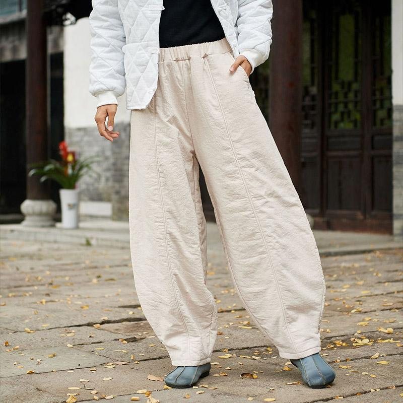 Plus Size Winter Retro Bloomers Bomullspolstret Bukser