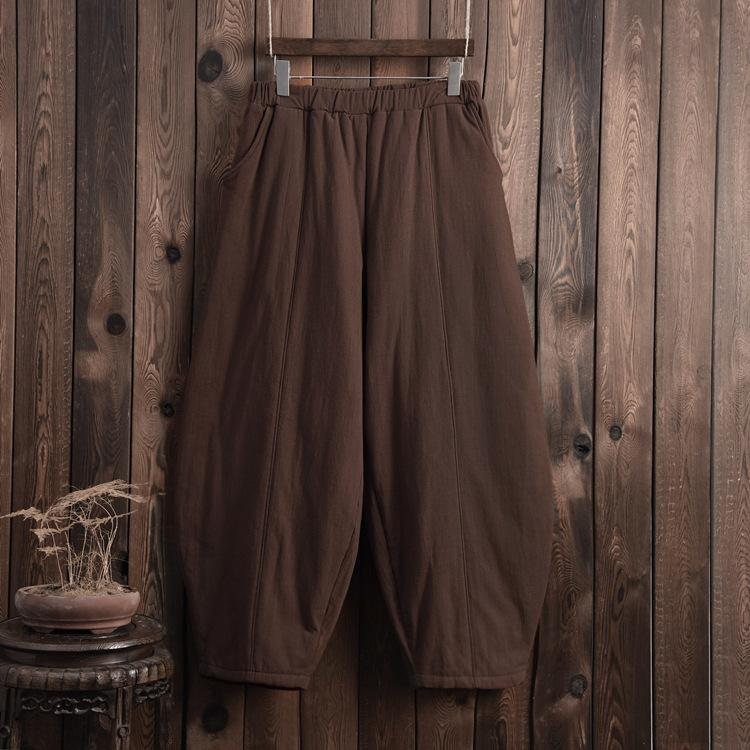 Plus Size Winter Retro Bloomers Bomullspolstret Bukser
