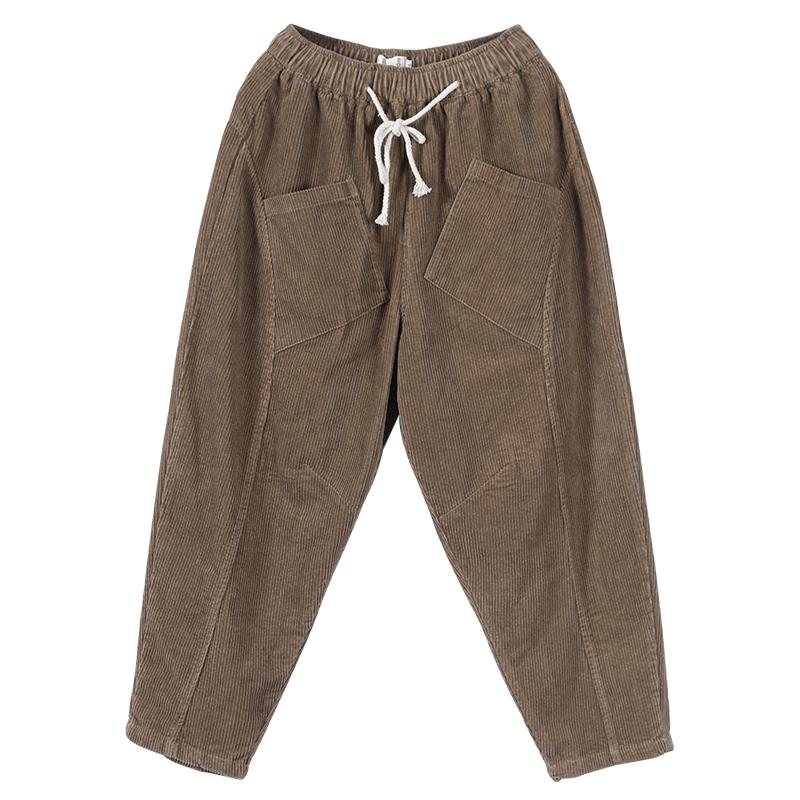 Pure Color Corduroy All-match Casual Bukser