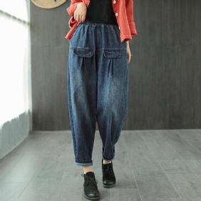 Retro Cute Cotton Denim Harem Pants