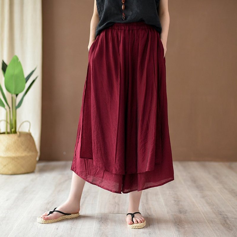 Solid Tiered Bukser Culottes