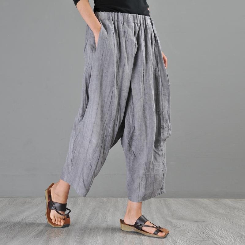 Sommer Nye Lin Retro Casual Løse Bukser