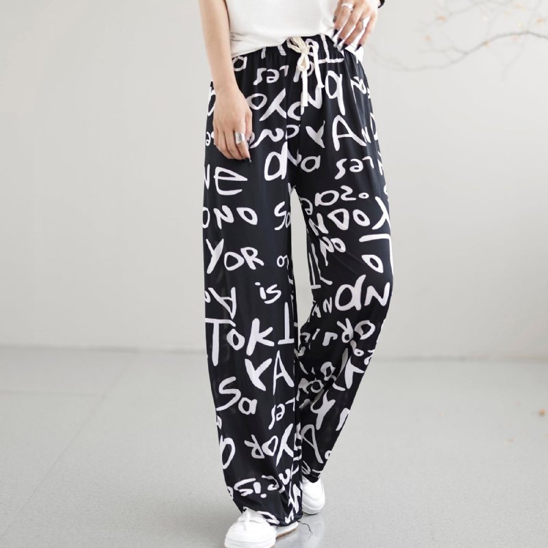 Summer Retro Fashion Printed Is Silk Cotton Harem Pants