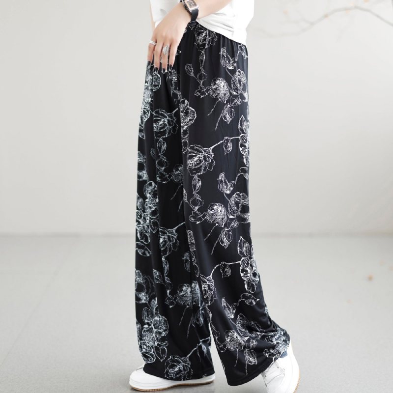 Summer Retro Fashion Printed Is Silk Cotton Harem Pants