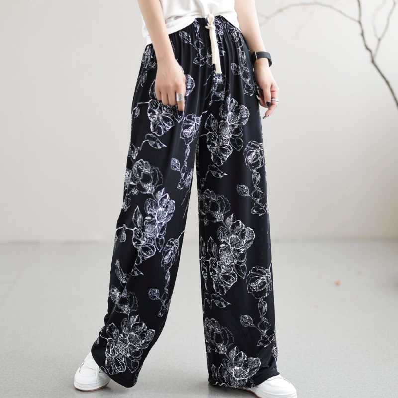 Summer Retro Fashion Printed Is Silk Cotton Harem Pants