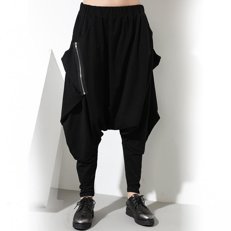 Unisex Hip Hop Drop Skrittbukse Med Glidelås