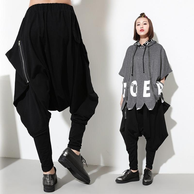 Unisex Hip Hop Drop Skrittbukse Med Glidelås