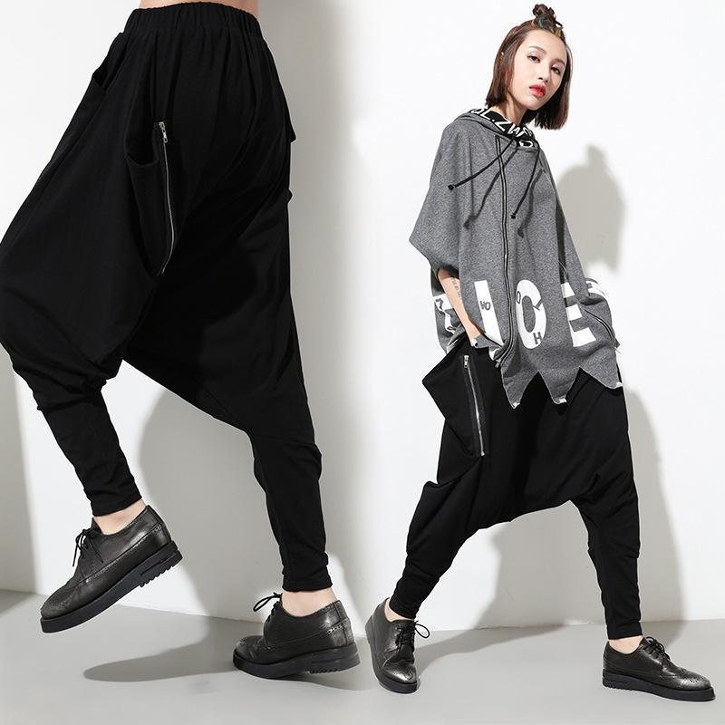 Unisex Hip Hop Drop Skrittbukse Med Glidelås