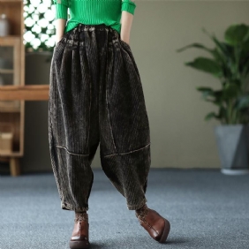 Vinter Corduroy Bloomers Løst Polstret Haremsbukse