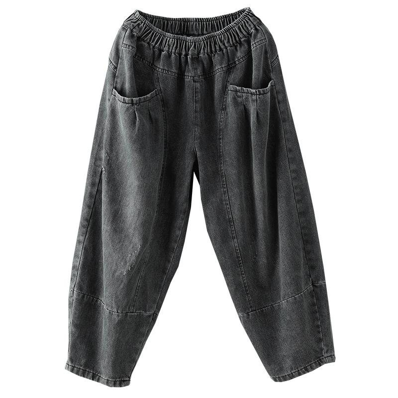 Winter Plus Retro Loose Denim Harem Pants