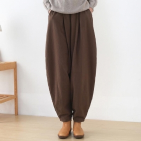 Winter Retro Bloomers Bomullspolstret Løs Haremsbukse