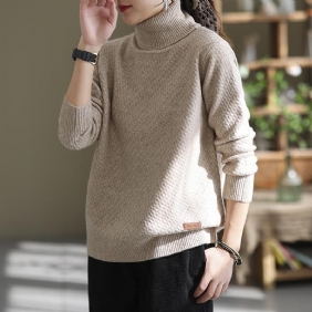 Høst Vinter Dame Retro Casual Turtleneck Genser