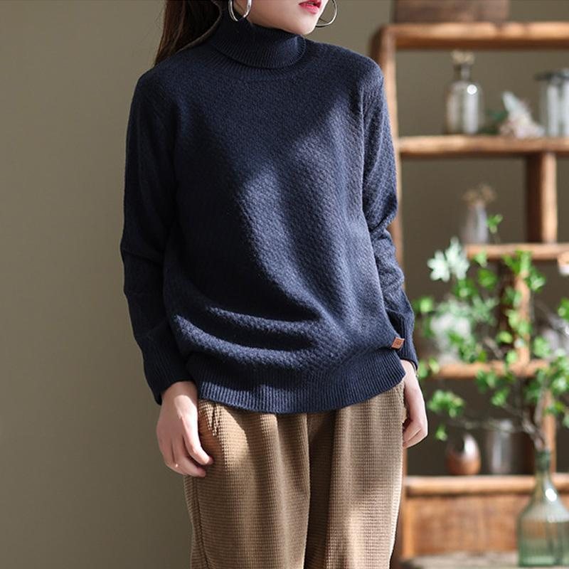 Høst Vinter Dame Retro Casual Turtleneck Genser
