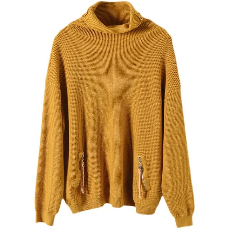 Kvinner Vintermote Løs Uformell Turtleneck Strikket Genser