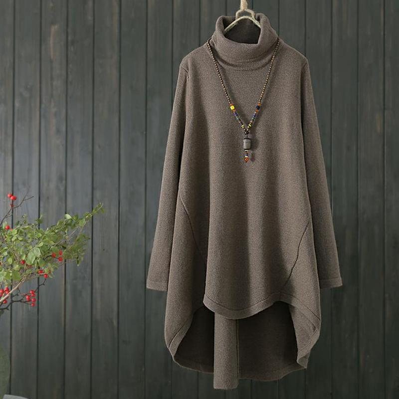 Turtleneck Langermet Løs Genser Pullover