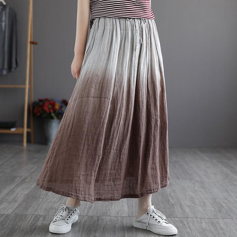 Dame Summer Elastic Plus Size Skjørt