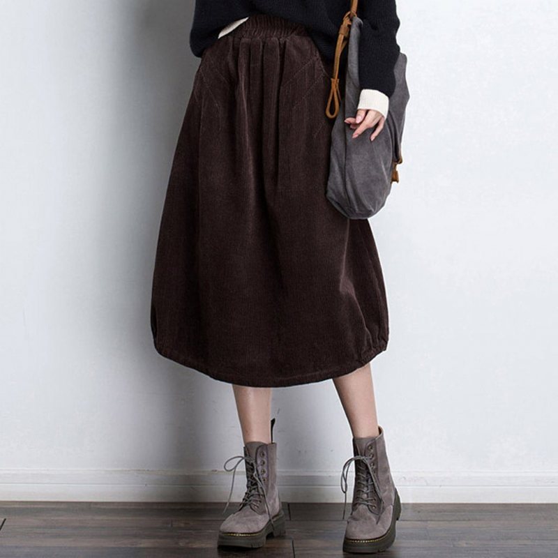 Høst Vinter Casual A Word Corduroy-skjørt
