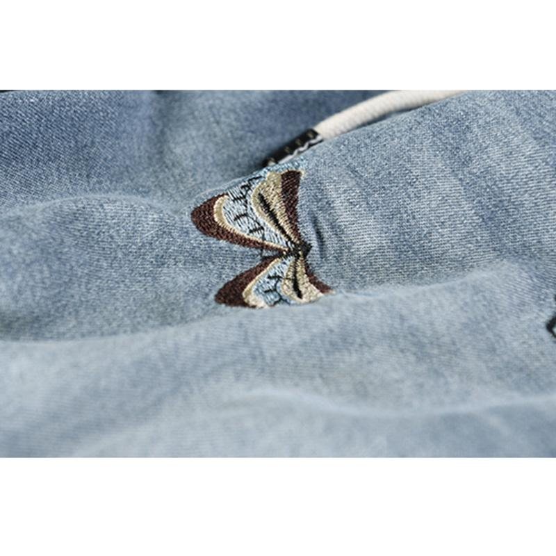 Sommerbrodert Denimskjørt For Kvinner