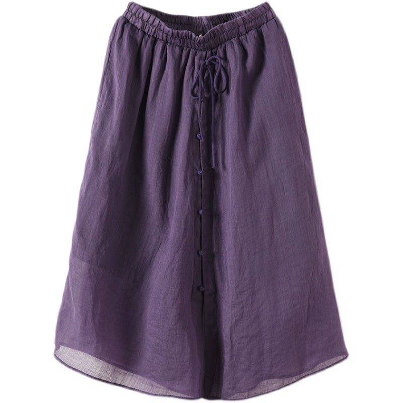 Vår Sommer Lin Retro A-line Casual Skjørt
