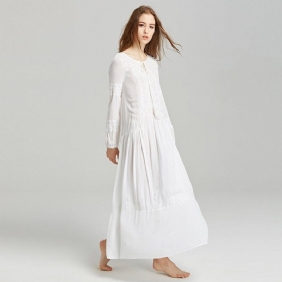 Bohemia Tassels Broderi Langermet Maxikjole