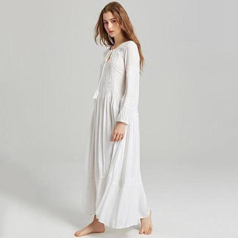 Bohemia Tassels Broderi Langermet Maxikjole