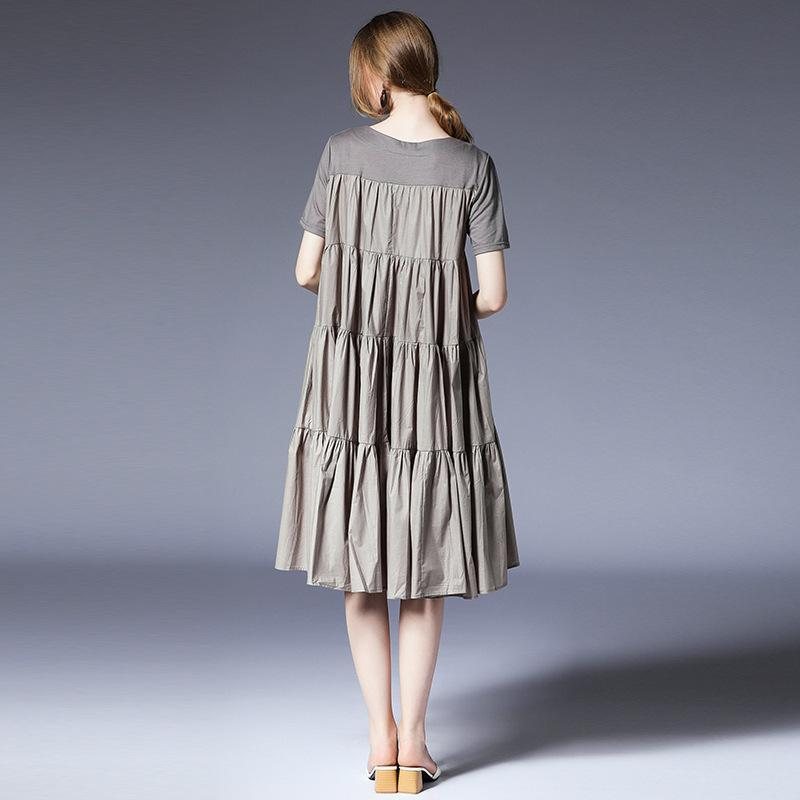 Plus Size Dame Søt Ruffle Kortermet Kjole