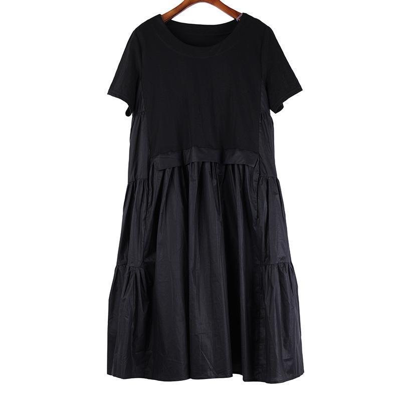 Plus Size Dame Søt Ruffle Kortermet Kjole