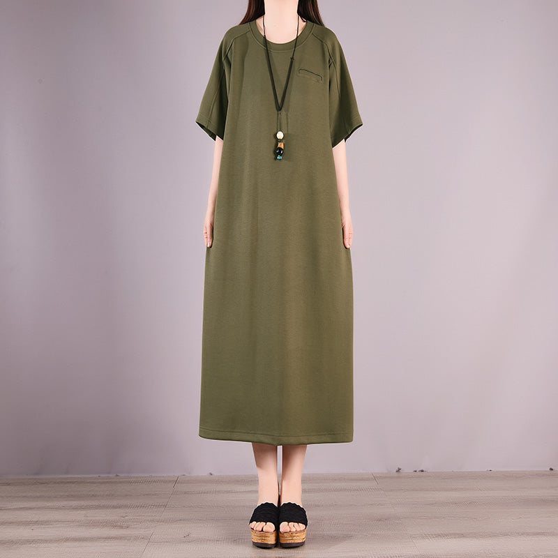 Retro Casual Sommer Solid Cotton Dress
