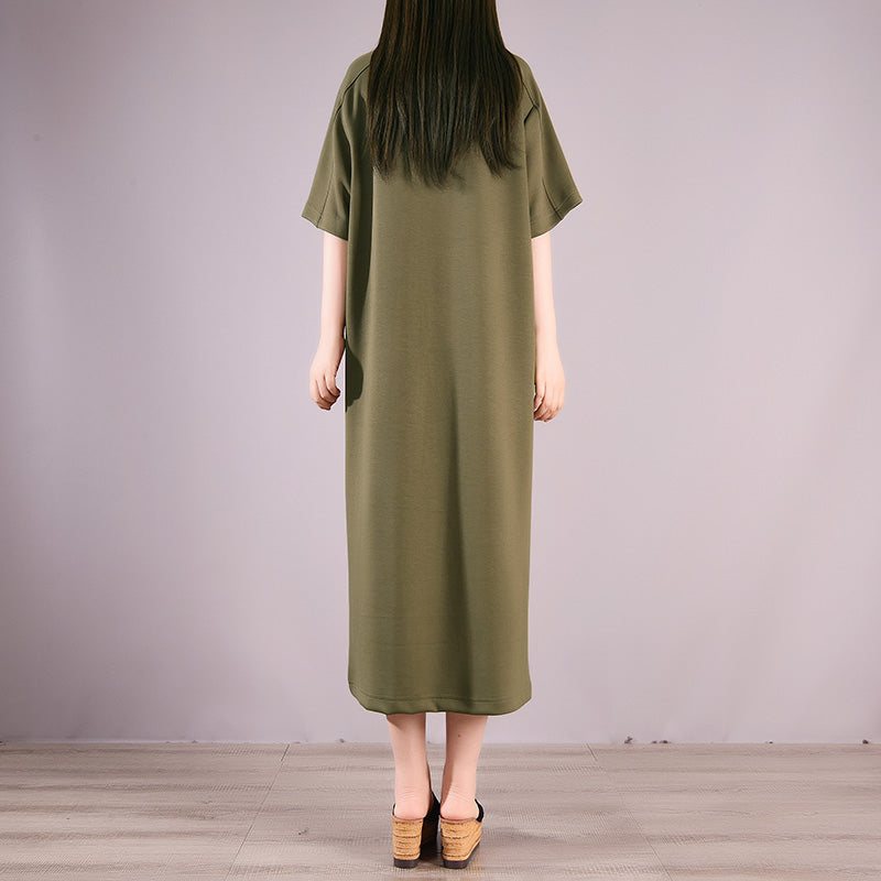 Retro Casual Sommer Solid Cotton Dress