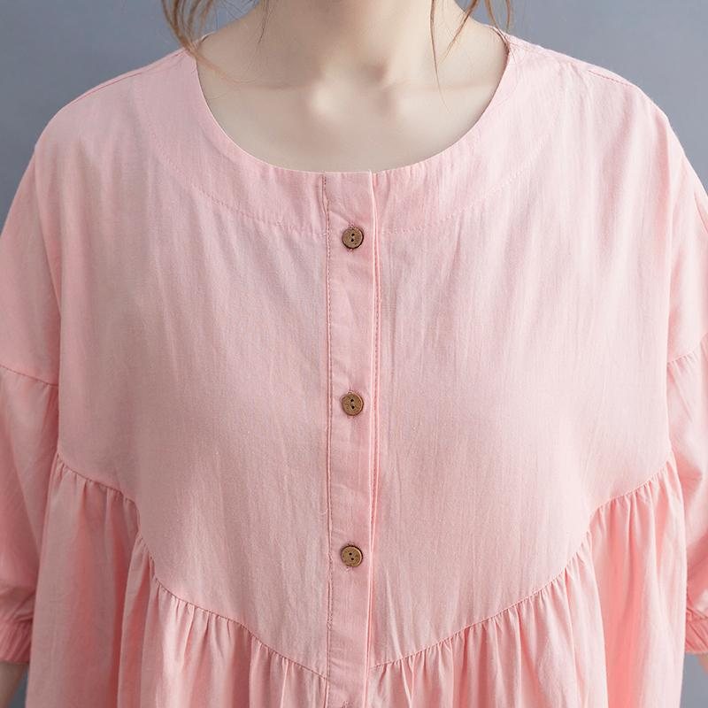 Sommerrosa Plus Size Casual Linkjole I Bomull