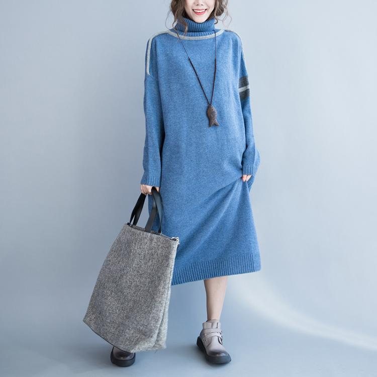 Vinter Turtleneck Løs Lang Genser Kjole