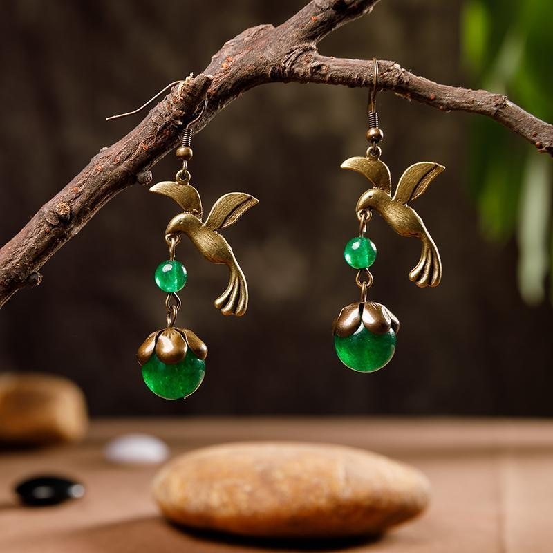 Bird And Beads Dame Retro Legering Øredobber