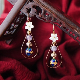 Retro Etnisk Skalldyr Cloisonne Øredobber For Kvinner