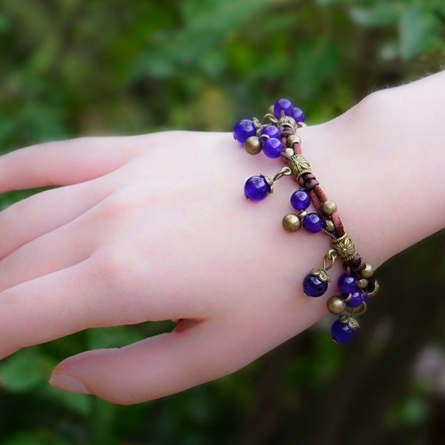 Vintage Håndlaget Chalcedony Agate Armbånd