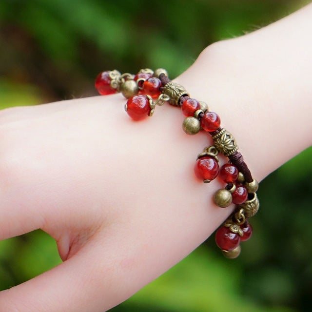 Vintage Håndlaget Chalcedony Agate Armbånd
