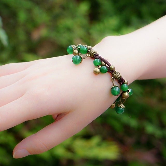 Vintage Håndlaget Chalcedony Agate Armbånd