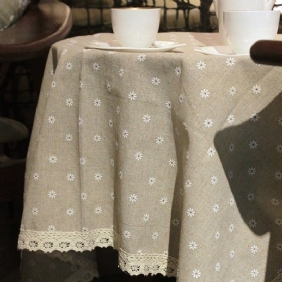 Farmhouse Style Bomull Lin Tusenfryd Duk