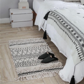 Nordisk Marokkansk Teppe Gulvmatte Geometrisk Tassel Teppe