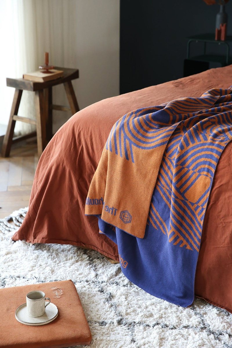 Nordisk Stil Geometrisk Mønster Teppe