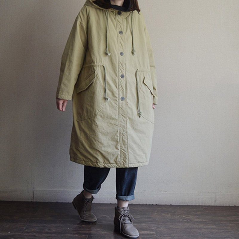 Bomull Dame Casual Hette Dame Vinterjakke