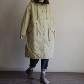 Bomull Dame Casual Hette Dame Vinterjakke