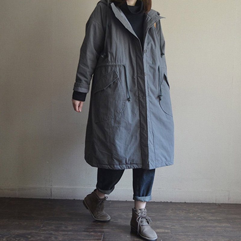 Bomull Dame Casual Hette Dame Vinterjakke