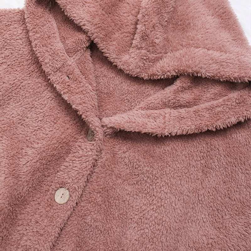 Fluffy Frakks Høst Vinter Dame Jakker Dame Casual