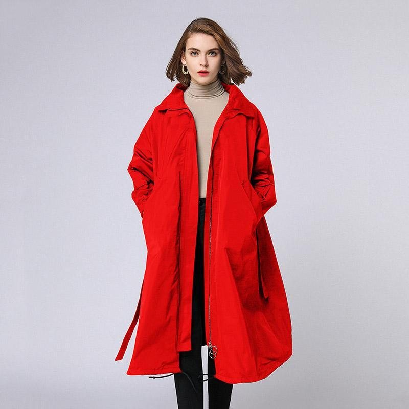Løs Casual Jacket Dame Plus Size Frakk Frakk