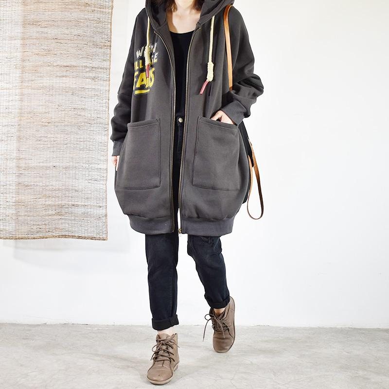 Oversized Hette Pluss Polstret Vinterjakke