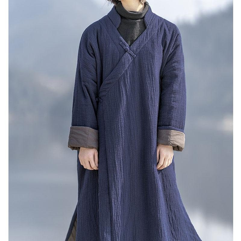 Plus Size Høst Vinter Vintage Loose Bomullsfrakk