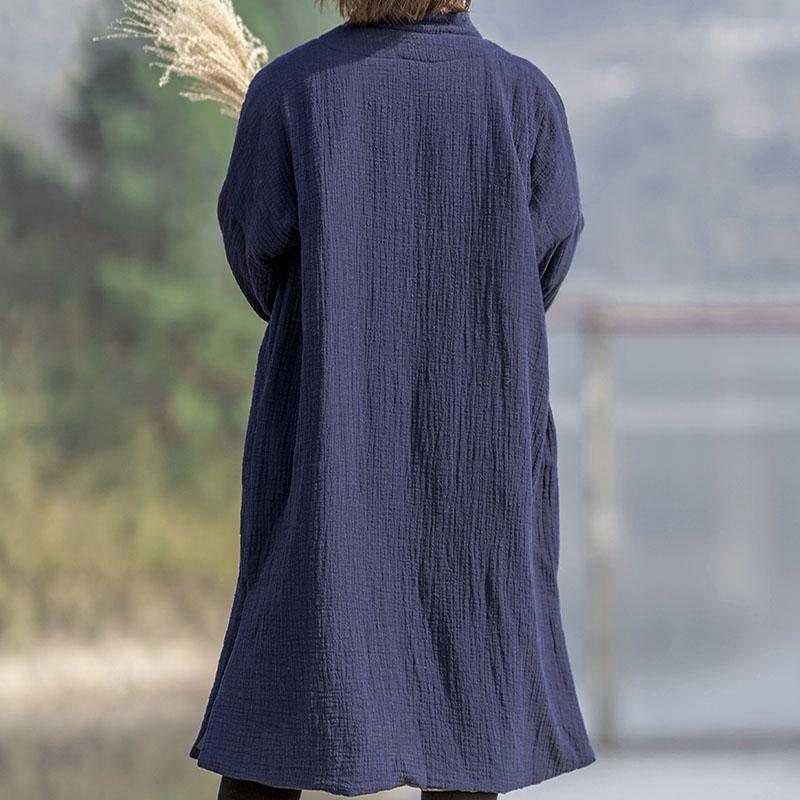 Plus Size Høst Vinter Vintage Loose Bomullsfrakk