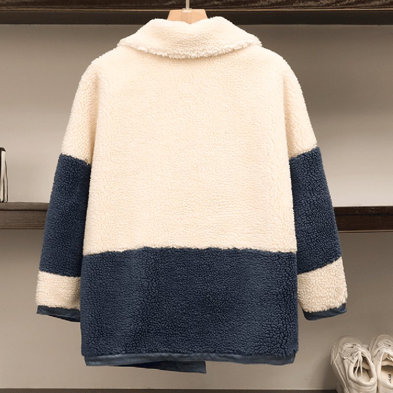 Plus Size Lammeull Kåpe