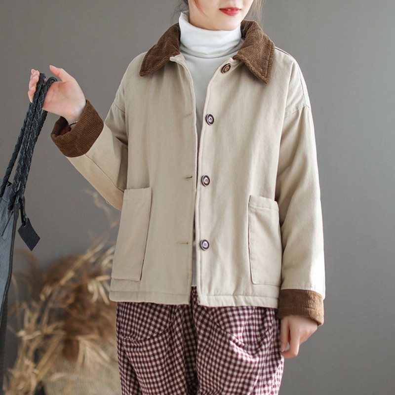 Turn-down Corduroy Krage Essential Kort Frakk