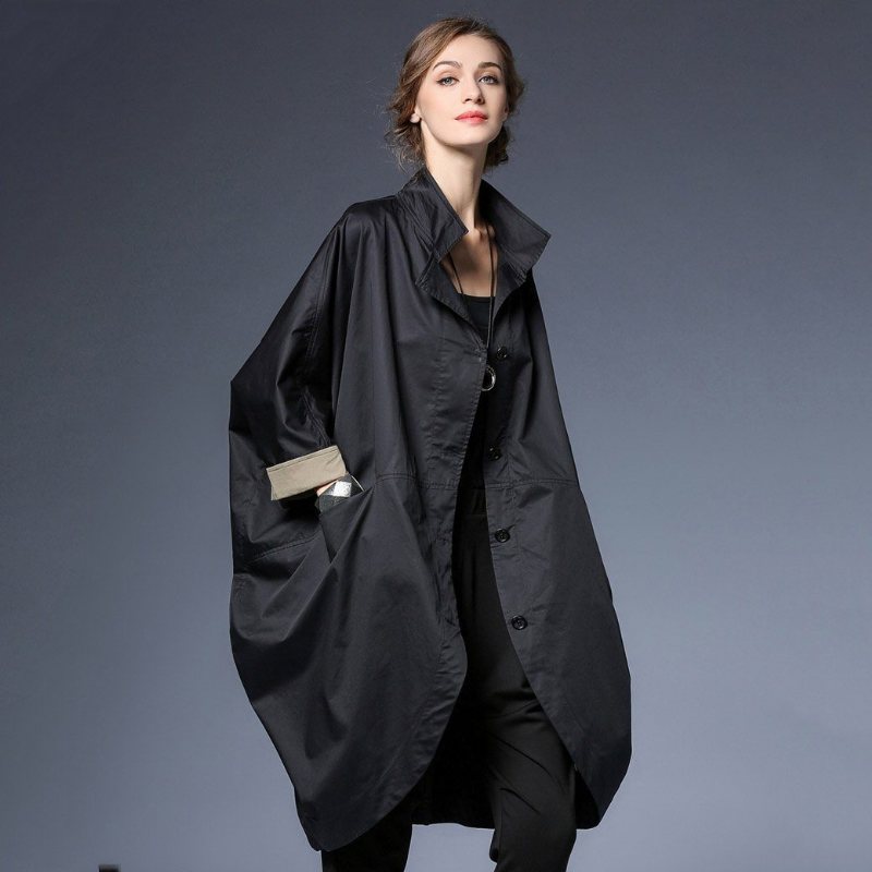 Vår Høst Løs Windbreaker Casual Frakk Dame
